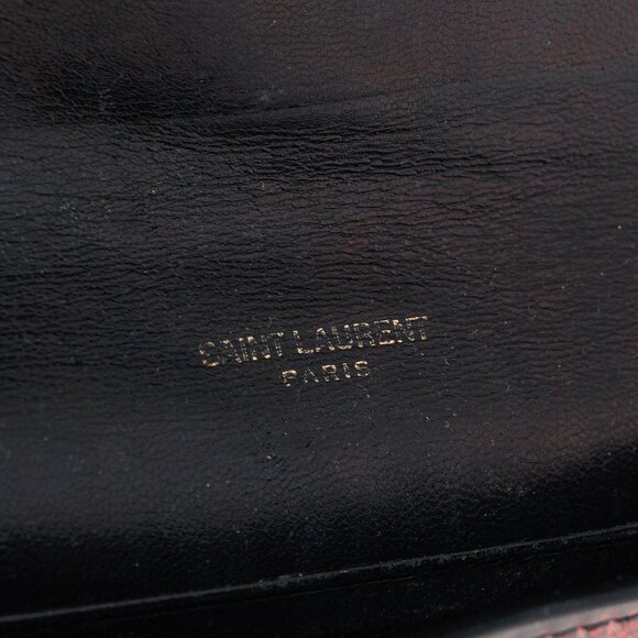 Saint Lauren "Bright Fuchsia" Glitter Patent YSL Leather Wallet - Picture 8 of 10